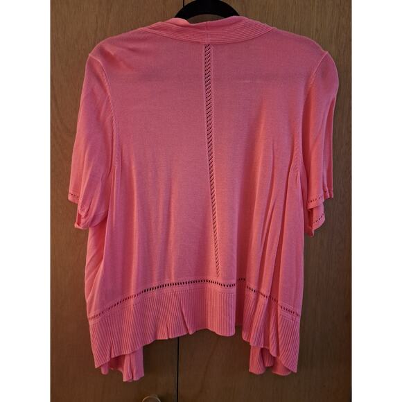 Women's Avenue Pink Short Sleeve Cardigan Size 18/20 - Picture 2 of 4